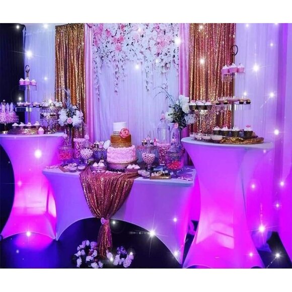 Fitted 6-Piece White Cocktail Table Covers 32x43 - Wrinkle Resistant & Durable - Picture 7 of 7